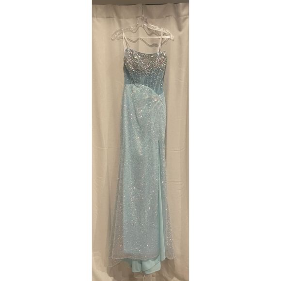 Blue Vienna Size 00 Side slit dress - Picture 1 of 2